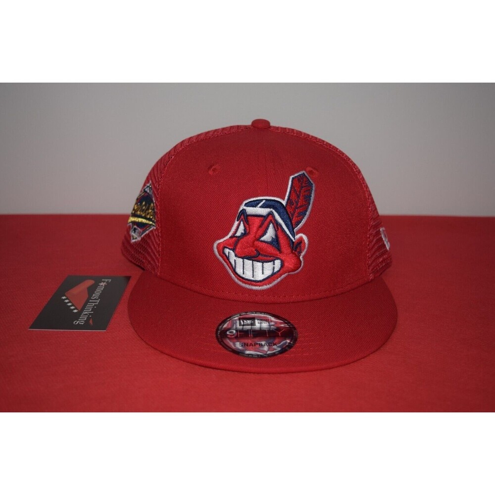 MLB New Era Cleveland Indians Chief Wahoo Mesh 95 WS RARE Snapback 9Fifty